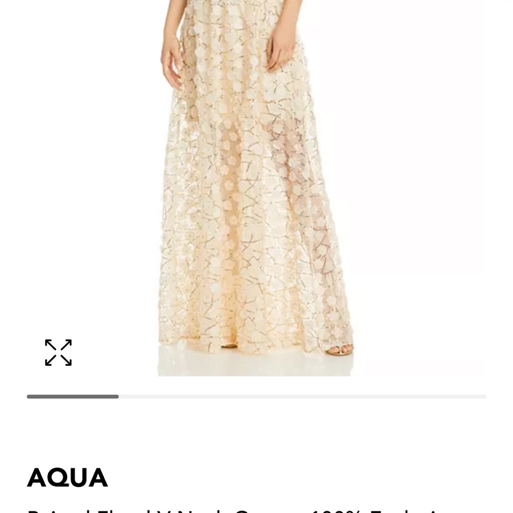 AQUA champagne floral gown - Bloomingdale’s exclusive, bridesmaid dress